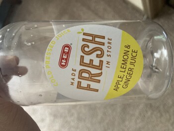 Consumer Review - Food Safety H-E-B, Six Pines Drive, The Woodlands, TX, USA HEB Fresh Juice Apple, Lemon Ginger, photo #1
