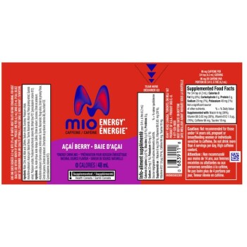 Food Recall MiO Energy Energy Drink Mixes recalled due to unsafe levels of caffeine MiO Energy brand Energy Drin... photo #4