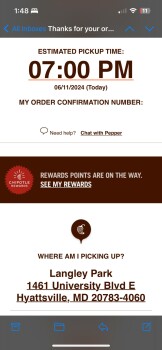 مراجعة المستهلك - سلامة الغذاء Chipotle Mexican Grill, University Boulevard East, Hyattsville, MD, USA Picked up my chipotle order... صورة فوتوغرافية #2