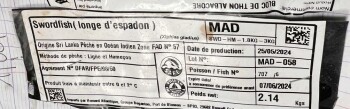 Food Recall Block of Yellowfin Tuna recalled due to Histamine SAVERDIS SUPER-U has withdrawn its unbranded block... photo #3