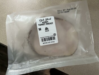 Consumer Review - Food Safety ALDI, Hayes Road, Clinton Township, MI, USA Opened and ate some Aldi honey turkey lunch meat as a sn... photo #2