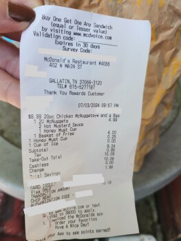 Consumer Review - Food Safety McDonald's, South Broadway, Portland, TN, USA Suspected food poisoning. Symptoms: Diarrhea, Nausea,... photo #2