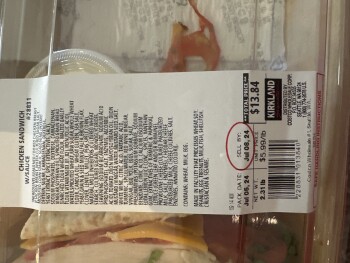 Verbraucherbewertung – Lebensmittelsicherheit Costco Wholesale, 4th Avenue South, Seattle, WA, USA “Chicken Sandwich with Sauce”  #28831  Packaged... Foto #2
