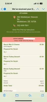 消费者评论 - 食品安全 Panera Bread, Middletown Warwick Road, Middletown, DE, USA I got lunch here at about three thirty, h... 照片 #2