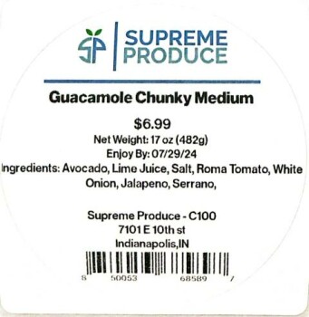 Food Recall Supreme Produce Vegetable products - recalled due to Listeria monocytogenes Supreme Service Solution... photo #7