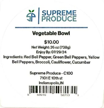 Food Recall Supreme Produce Vegetable products - recalled due to Listeria monocytogenes Supreme Service Solution... photo #9