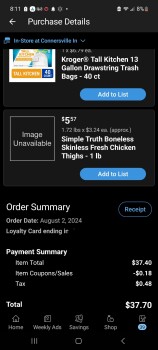 Consumer Review - Food Safety Kroger, West 30th Street, Connersville, IN, USA My husband and I ate the simple truths boneless skin... photo #2