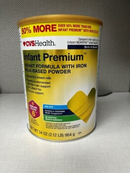 Rappel d'aliments Premium Infant Formula with Iron Milk Powder - recalled due to Vitamin D levels Perrigo Company plc... photo #1