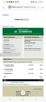 Consumer Review - Food Safety Wingstop, Bruce B Downs Boulevard, Wesley Chapel, FL, USA I ate wings hot honey, with ranch. Now thi... photo #1