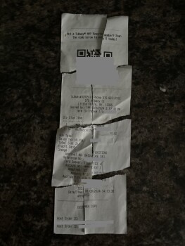 Consumer Review - Food Safety Subway, 430 Mohawk Street, Herkimer, NY, USA I ordered a foot long rotisserie with cheese, pickles,... photo #2