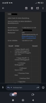 Reseña del consumidor - Seguridad alimentaria McDonald's, Bräuckenstraße, Lüdenscheid, Germany Gestern Abend (21:30 Uhr) habe ich für mich und mei... foto #3