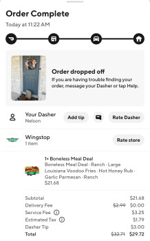 Consumer Review - Food Safety Wingstop, East Court Street, Seguin, TX, USA Today, 8/25/2024 

I had 20 piece boneless hot honey,... photo #3