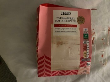 Consumer Review - Food Safety Tesco Congleton West Rd Express, West Road, Congleton, UK Tesco 2 x strawberry jam &cream doughnuts... photo #2