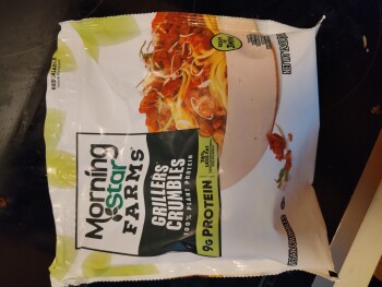 Verbraucherbewertung – Lebensmittelsicherheit Morning Star Grillers Crumbles, Boston, MA, USA 10 mins after purchase cooked frozen Morning Star Gr... Foto #2