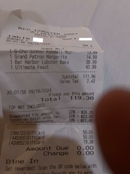 Avis du consommateur - Sécurité alimentaire Red Lobster, U.S. 1, Iselin, NJ, USA photo #1