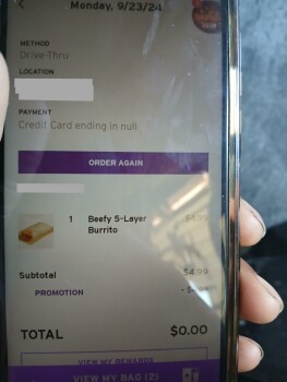 Consumer Review - Food Safety Taco Bell, South 38th Street, Tacoma, WA, USA I went to taco bell last night on my birthday got a bu... photo #2