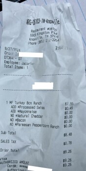 Consumer Review - Food Safety Arby's, Kingston Pike, Knoxville, TN, USA Got turkey and Swiss sandwich with mayonnaise Friday, Sept... photo #2