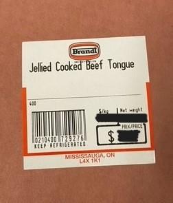نذكر الطعام Beef Jelly Tongue Products - recalled due to Listeria monocytogenes The Canadian Food Inspection Age... صورة فوتوغرافية #5