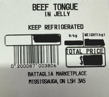 نذكر الطعام Beef Jelly Tongue Products - recalled due to Listeria monocytogenes The Canadian Food Inspection Age... صورة فوتوغرافية #4
