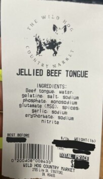 نذكر الطعام Beef Jelly Tongue Products - recalled due to Listeria monocytogenes The Canadian Food Inspection Age... صورة فوتوغرافية #8