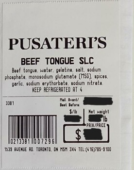 نذكر الطعام Beef Jelly Tongue Products - recalled due to Listeria monocytogenes The Canadian Food Inspection Age... صورة فوتوغرافية #10