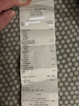 Consumer Review - Food Safety Five Guys Croydon Valley Leisure Park, Hesterman Way, Croydon, UK My 2 girls and I ate at Five Guys... photo #2