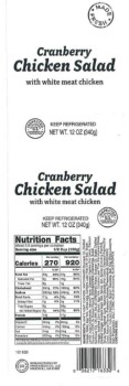 Food Recall Health Alert for RTE Cranberry Chicken Salad Products due to undeclared allergens The FSIS has issue... photo #2