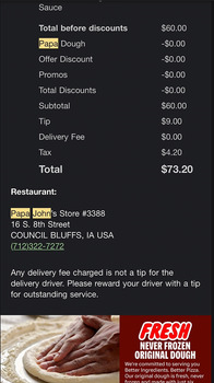 Avis du consommateur - Sécurité alimentaire Papa Johns Pizza, South 8th Street, Council Bluffs, IA, USA Total of 8 people got sick at the same t... photo #3