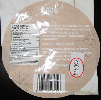 Food Recall Cajù Camembert Style and Black Garlic Camembert Style recalled due to E. Coli Les produits Cajù inc.... photo #3