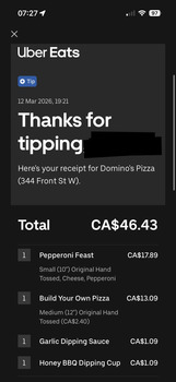 Consumer Review - Food Safety Domino's Pizza, Front Street West, Toronto, ON, Canada It started at 9.30pm yesterday Suspect Domino... photo #4