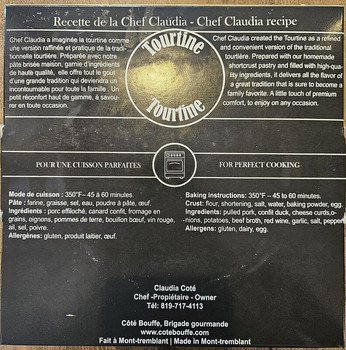 Food Recall Côté Bouffe Tourtine recalled due to Undeclared Sulfites Côté Bouffe has issued a recall for its "To... photo #2
