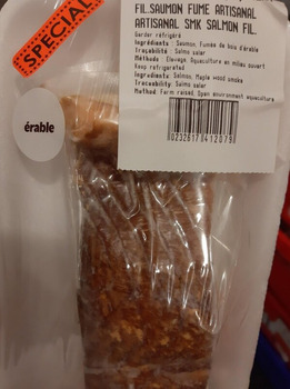 Food Recall Marché Victoriaville Artisanal Smoked Salmon recalled due to Incorrect Labeling Marché Victoriaville... photo #1