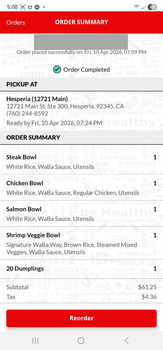 Reseña del consumidor - Seguridad alimentaria WaBa Grill, Main Street, Hesperia, CA, USA On Friday, April 10th, I ordered the grilled shrimp with... foto #3