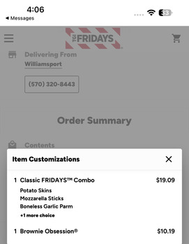 Consumer Review - Food Safety TGI Fridays, East 3rd Street, Williamsport, PA, USA last night i’m not sure i got it door dashed i o... photo #1