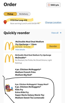 مراجعة المستهلك - سلامة الغذاء McDonald's, 1733 Southwest Loop 410, San Antonio, TX, USA 4/13/26 @10:15pm I purchased sweet tea lem... صورة فوتوغرافية #1