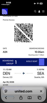 消费者评论 - 食品安全 United Airlines From Seattle to Denver Flight from SEA to Denver on Monday 4/27/2026 then again on W... 照片 #1