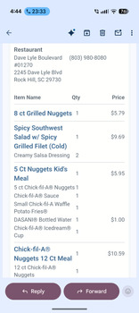 Reseña del consumidor - Seguridad alimentaria Chick-fil-A, Dave Lyle Boulevard, Rock Hill, SC, USA I ate a southwest salad with a regular grilled... foto #2