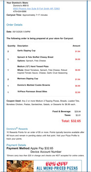 Avis du consommateur - Sécurité alimentaire Domino's Pizza, Phoenix Avenue, Fort Smith, AR, USA This morning/last night Dominos order. Nausea, d... photo #2