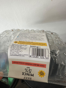 Consumer Review - Food Safety M&S Foodhall, Lower Blandford Road, Broadstone, Poole, Broadstone, UK Had beef mince meat with my pa... photo #3
