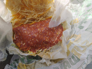 Avis du consommateur - Sécurité alimentaire Subway, Gornto Road, Valdosta, GA, USA Order was a regular cold sub thirty minutes after eating and... photo #2