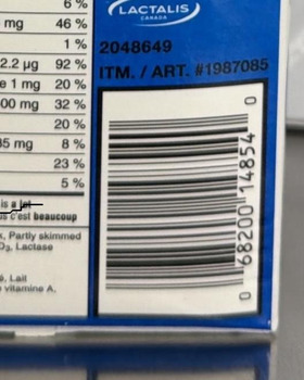 Food Recall Lactantia brand UltraPūr 2% M.F. Lactose Free Dairy Product recalled due to Vitamin Levels Lactalis... Foto #3