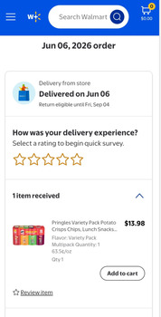 消费者评论 - 食品安全 Walmart Supercenter, Mahoning Avenue, Austintown, OH, USA 6/14/26 Original Pringles I was so sick an... 照片 #3