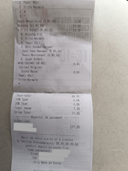 Reseña del consumidor - Seguridad alimentaria KFC, Avenue Maréchal Foch, Montivilliers, France Intoxication alimentaire après avoir manhee KFC 3 p... foto #3
