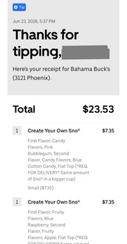 Verbraucherbewertung – Lebensmittelsicherheit Bahama Buck's - Phoenix (E Greenway Road), East Greenway Road, Phoenix, AZ, USA I received a Bahama... Foto #2