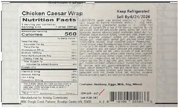 نذكر الطعام Ready-To-Eat Chicken Caesar Wrap Products recalled due to Listeria Contamination Taher, Inc. has iss... صورة فوتوغرافية #3