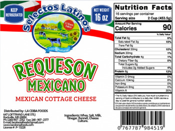 Retiro de alimentos Soft Ricotta Cheese, Mexican Cottage Cheese recalled due to Listeria La Ceiba Foods Latin Market Inc... foto #3