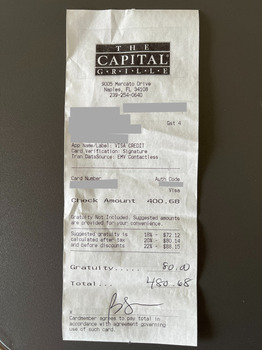 مراجعة المستهلك - سلامة الغذاء The Capital Grille, Mercato Drive, Naples, FL, USA I went to the Capital Grille in Naples with three... صورة فوتوغرافية #2