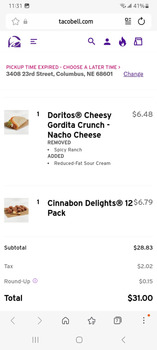 Avis du consommateur - Sécurité alimentaire Taco Bell, 3408 23rd Street, Columbus, NE 68601, USA Sunday evening, 4:30pm I ordered a Nacho Gordit... photo #2