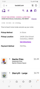 Avis du consommateur - Sécurité alimentaire Taco Bell, 3408 23rd Street, Columbus, NE 68601, USA Sunday evening, 4:30pm I ordered a Nacho Gordit... photo #3