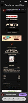 Consumer Review - Food Safety Chipotle Mexican Grill, Market Avenue North, Canton, OH, USA I got a burrito yesterday from there an... photo #2